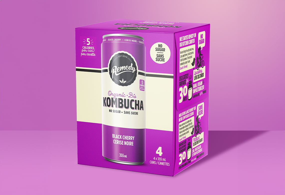 Remedy Black Cherry Kombucha 4 Pack