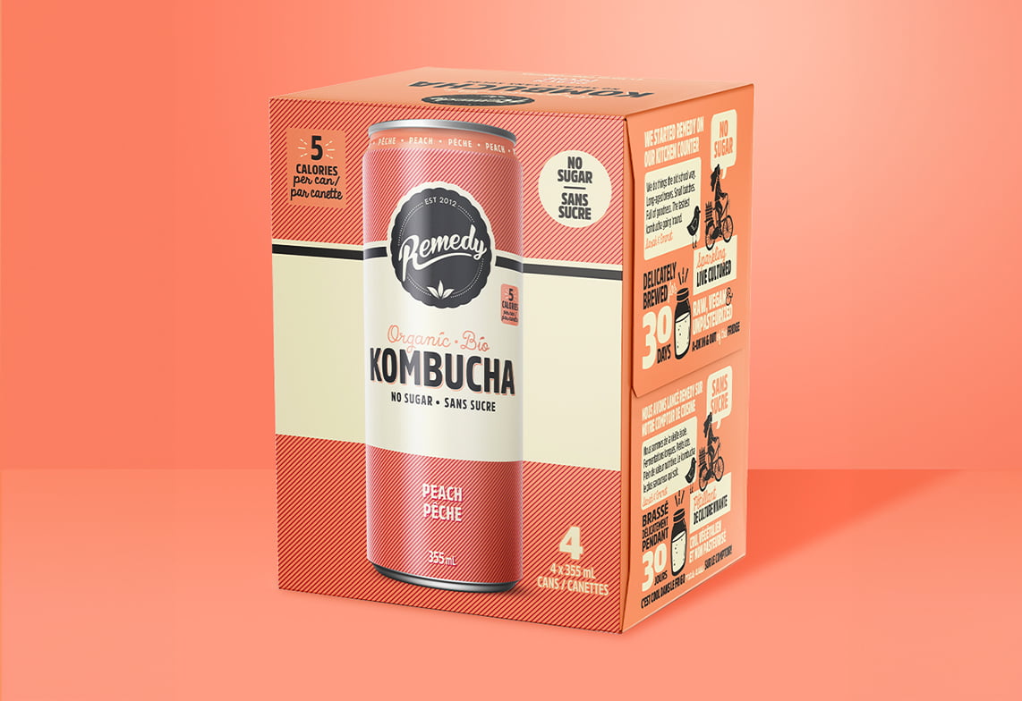 Remedy Peach Kombucha 4 Pack