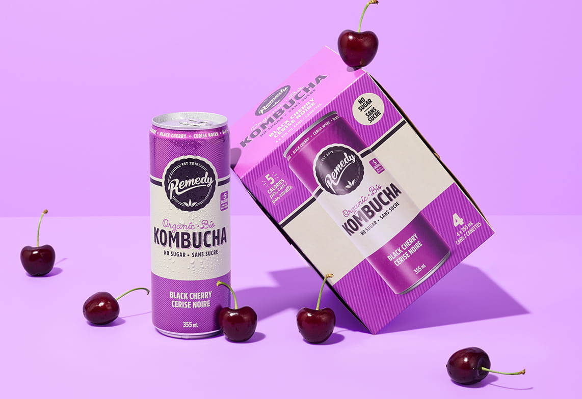 Remedy Black Cherry Kombucha 4-Pack