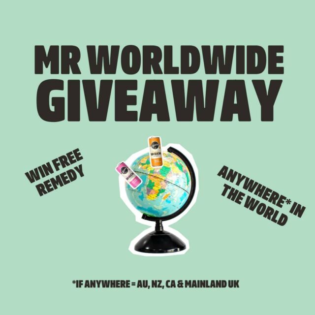 Mr Worldwide Will has heard your pleas. He knows our UK and CA Remedy fam have been feeling left out of the chances to win free stuff.

His solution: the Mr Worldwide Giveaway. Here's the deal 😎

👉 Anyone from AU, NZ, UK & CA can enter (how good)

👉 We will pick 5 winners at random (even better)

👉 Each winner gets a case of Remedy that is available in their region (yummo)

👉 All you have to do is follow @remedydrinks and tag a mate in the comments (too easy)

Competition closes midnight Melbourne AU time on Thursday 21st November. If you don't know what midnight Melbourne time is in your local area, DM us and we'll introduce you to a newfangled tool called 